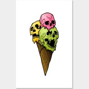 Skull Ice Creams Cones Posters and Art